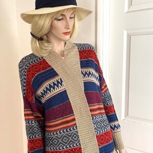 I Jeans Buffalo David Bitton Tribal Stripe Sweater Zig Zag Wool Blend S / M